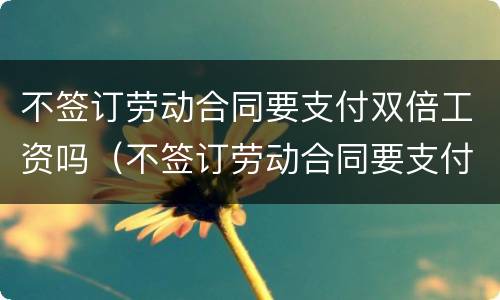 不签订劳动合同要支付双倍工资吗（不签订劳动合同要支付双倍工资吗怎么办）