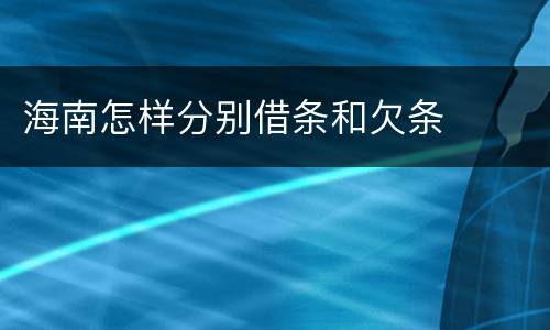 海南怎样分别借条和欠条